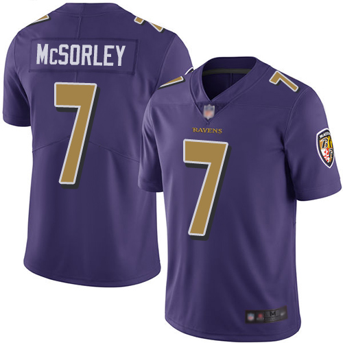 Baltimore Ravens Limited Purple Men Trace McSorley Jersey NFL Football 7 Rush Vapor Untouchable